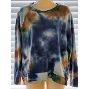 Kelly Renee Tie Dye Sweatshirt L 12-14 Blue Green Rust Gold  Preloved Unisex